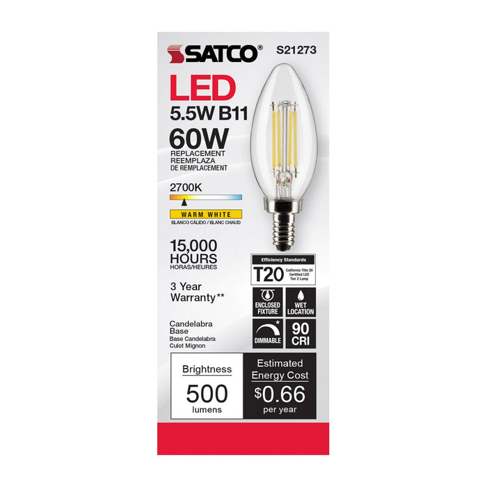 Satco S21273 Light Bulb, Clear