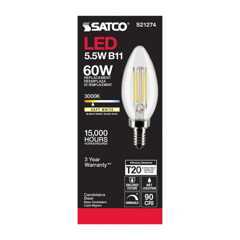 Satco S21274 Light Bulb, Clear