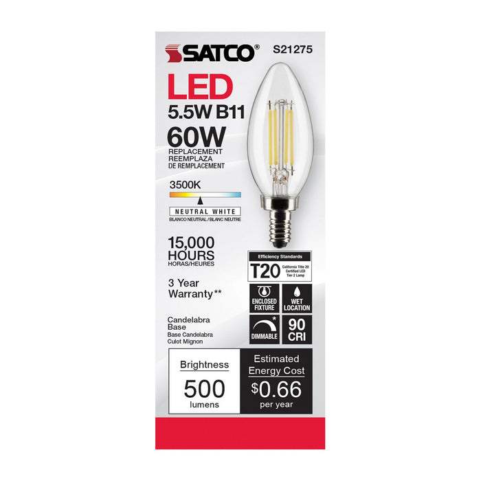 Satco S21275 Light Bulb, Clear