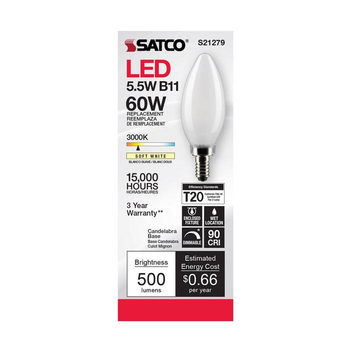 Satco S21279 Light Bulb, Frost