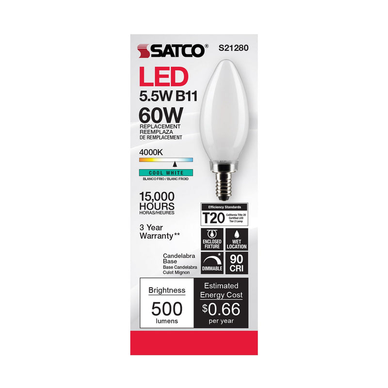 Satco S21280 Light Bulb, Frost