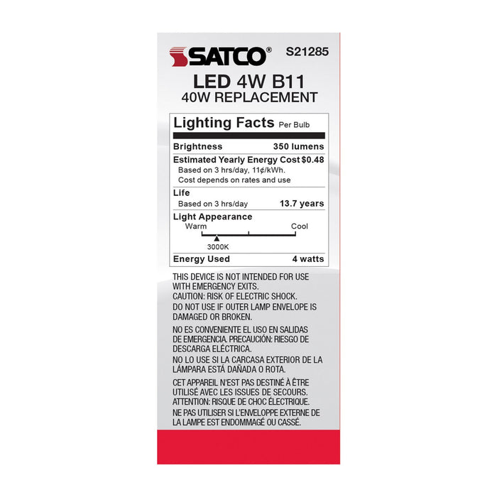 Satco S21285 Light Bulb, Clear