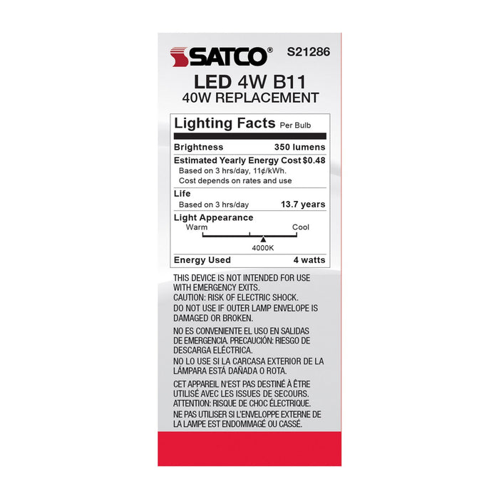 Satco S21286 Light Bulb, Clear