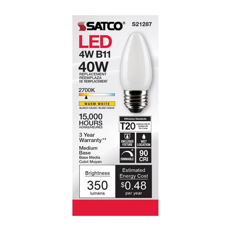 Satco S21287 Light Bulb, Frost