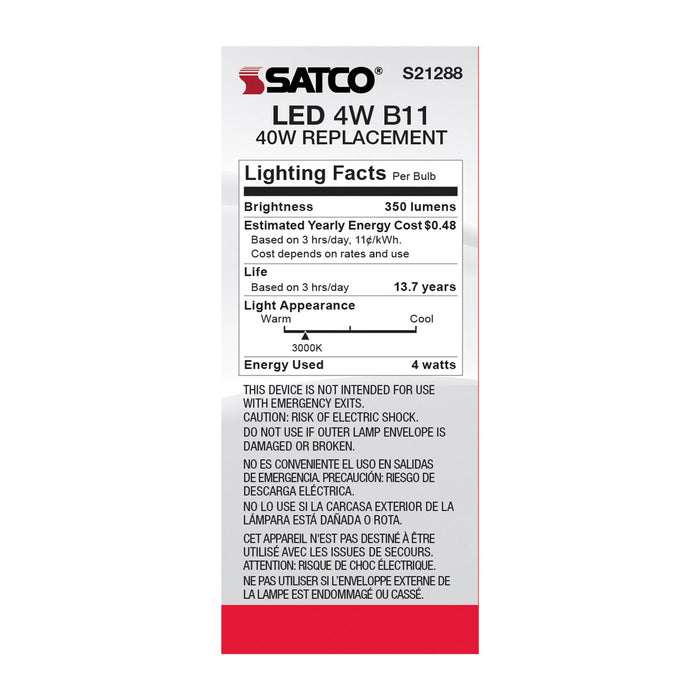Satco S21288 Light Bulb, Frost
