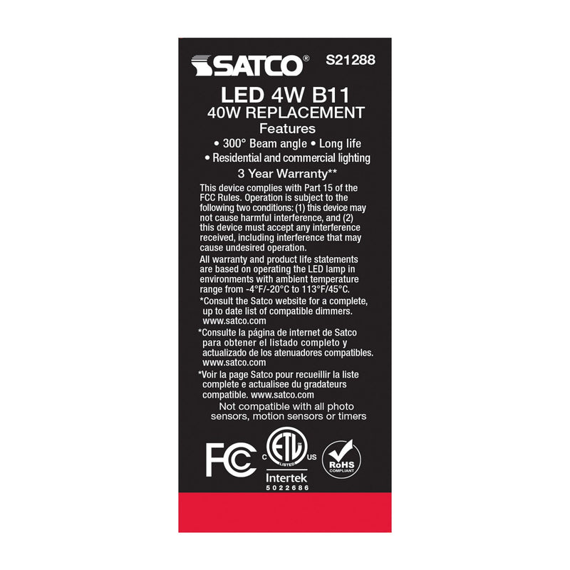 Satco S21288 Light Bulb, Frost