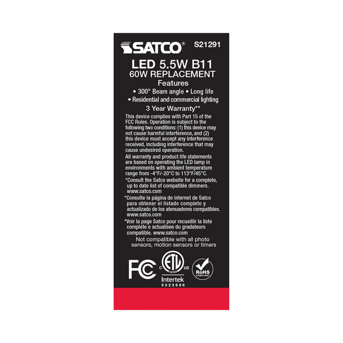 Satco S21291 Light Bulb, Clear