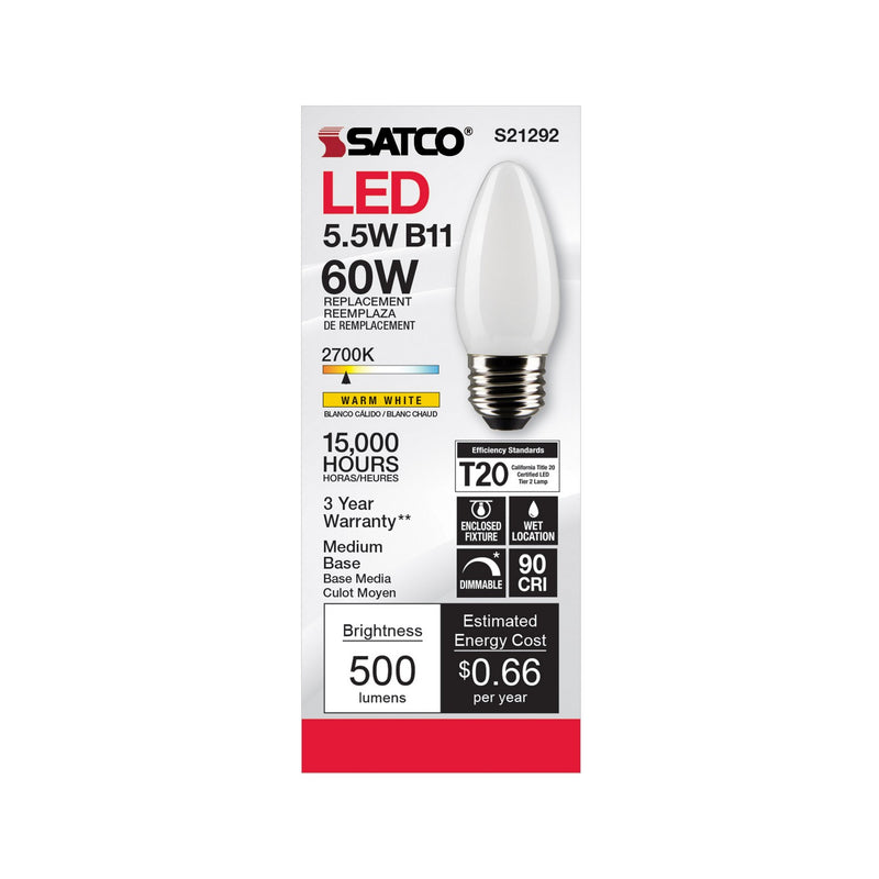 Satco S21292 Light Bulb, Frost