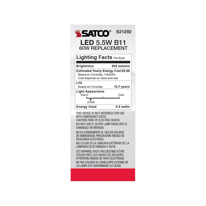 Satco S21292 Light Bulb, Frost