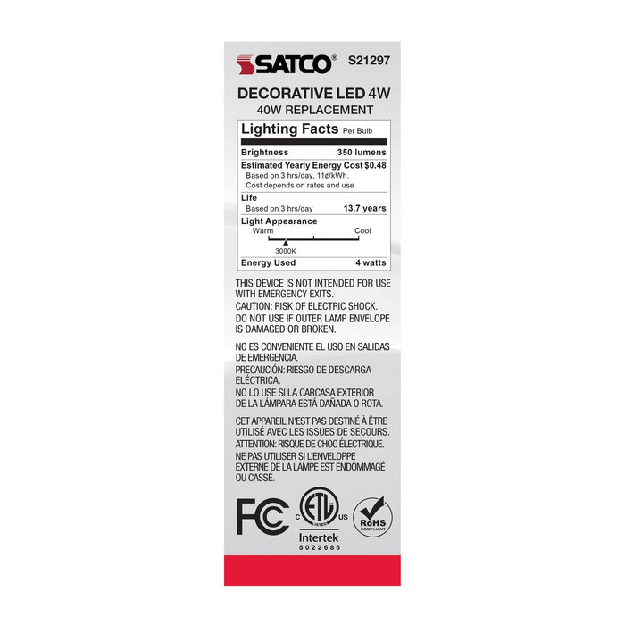 Satco S21297 Light Bulb, Clear