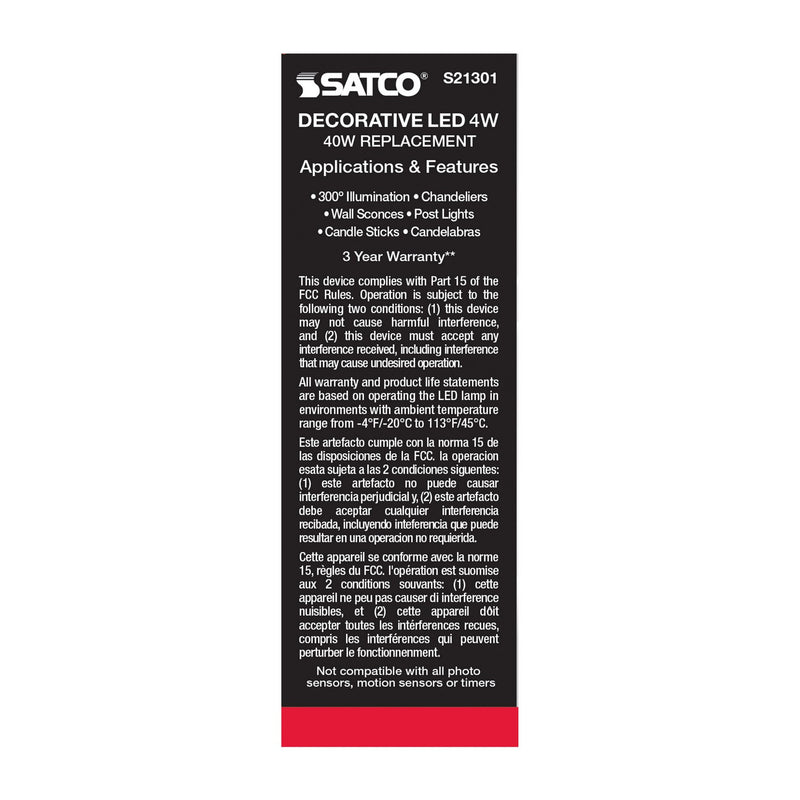 Satco S21301 Light Bulb, Frost