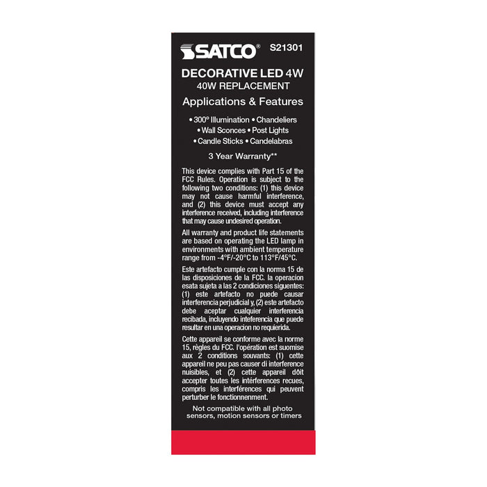 Satco S21301 Light Bulb, Frost