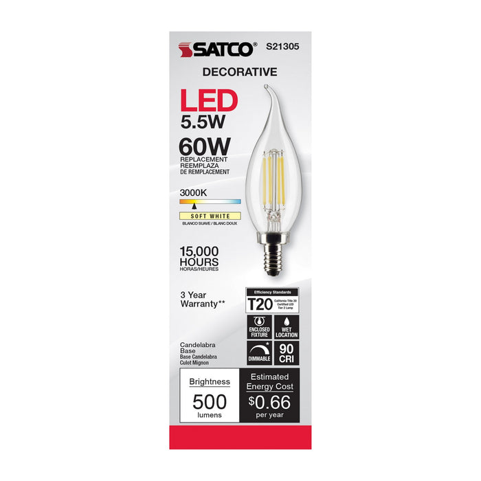 Satco S21305 Light Bulb, Clear