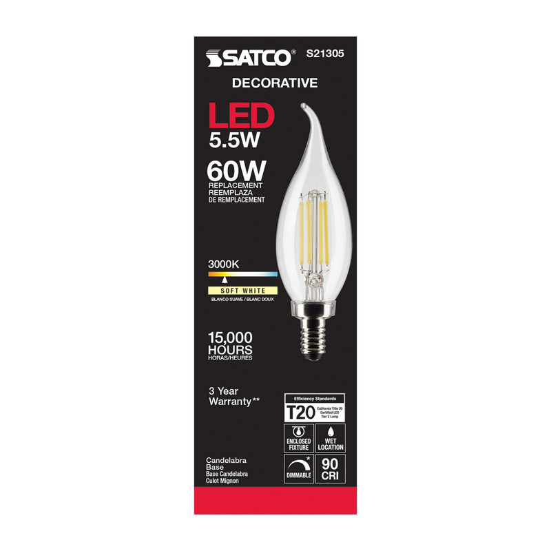 Satco S21305 Light Bulb, Clear