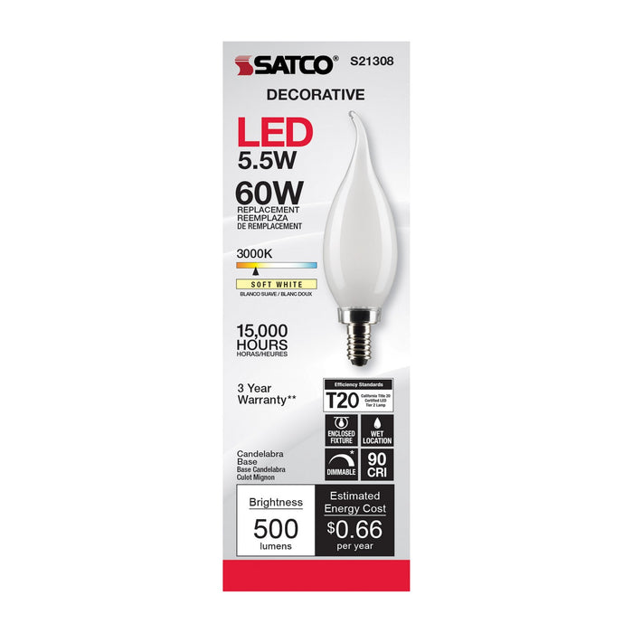 Satco S21308 Light Bulb, Frost