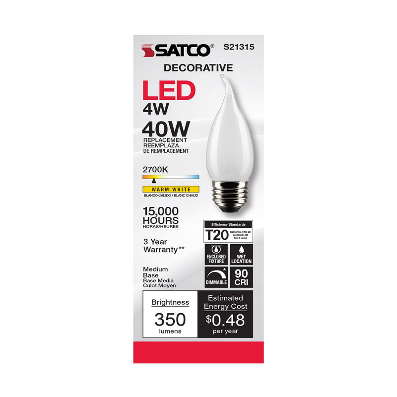Satco S21315 Light Bulb, Frost