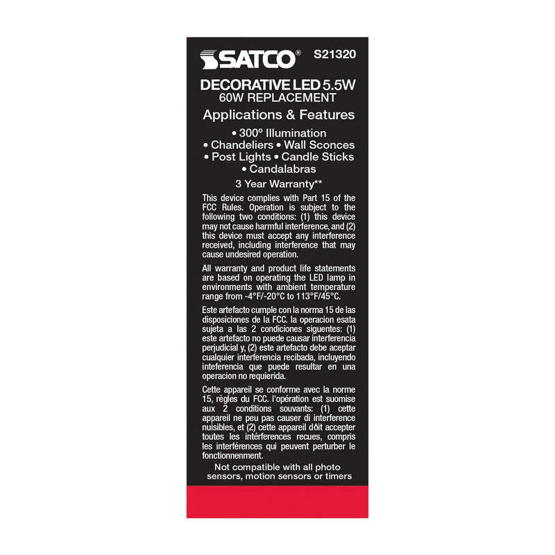 Satco S21320 Light Bulb, Frost
