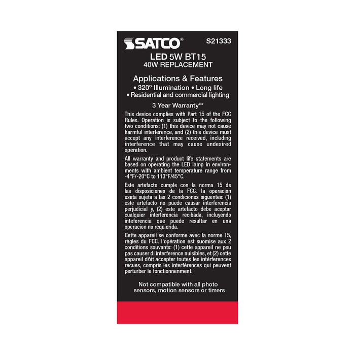 Satco S21333 Light Bulb, White