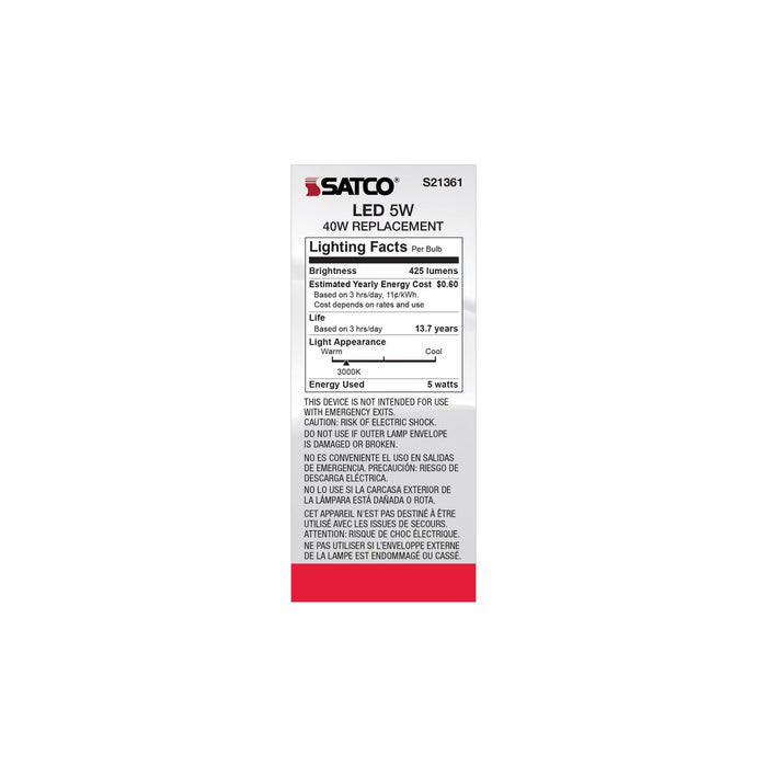 Satco S21361 Light Bulb, Clear