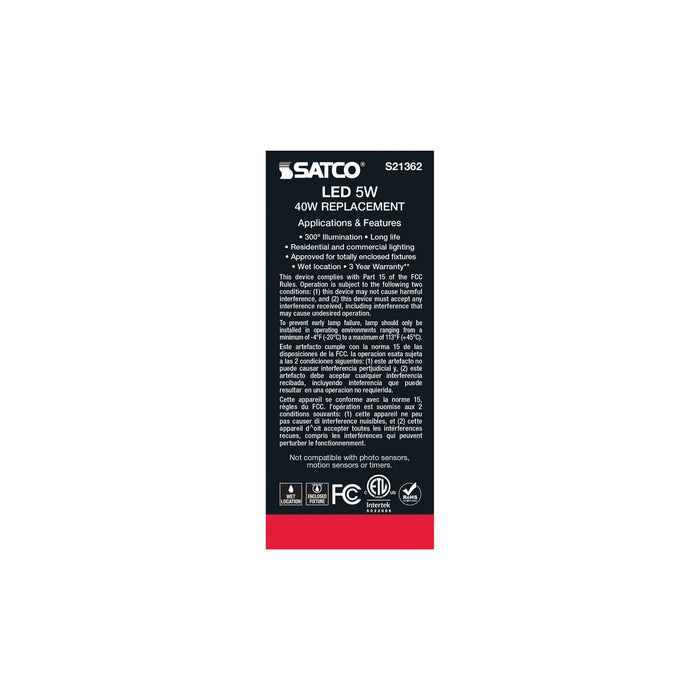 Satco S21362 Light Bulb, Clear