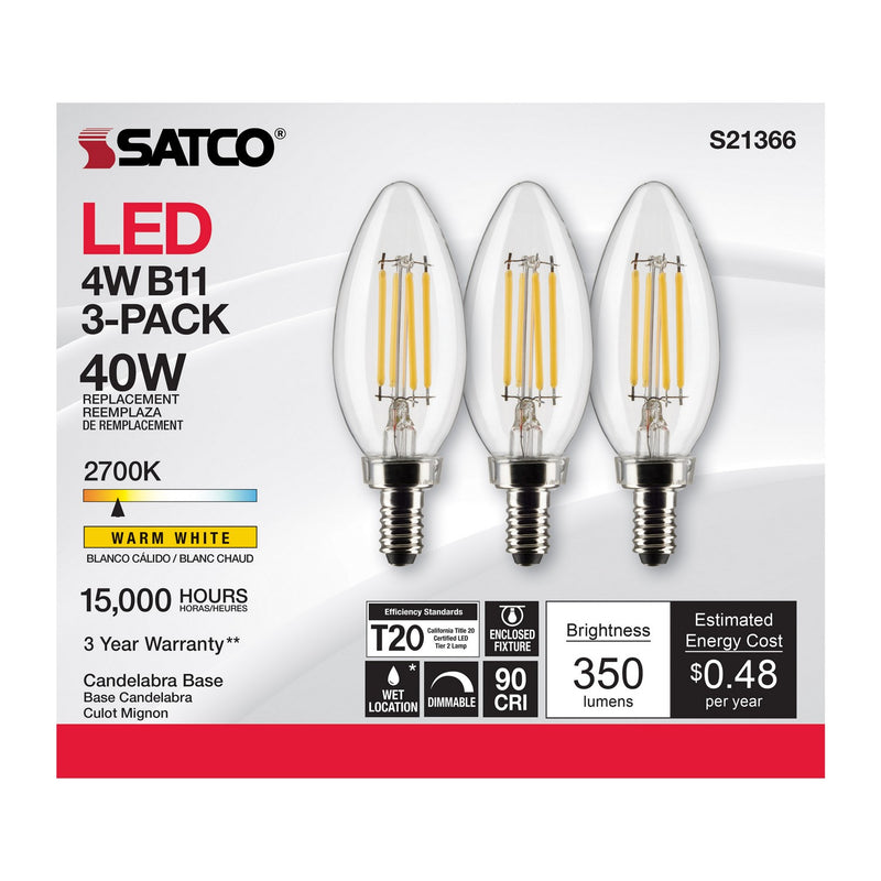 Satco S21366 Light Bulb, Clear