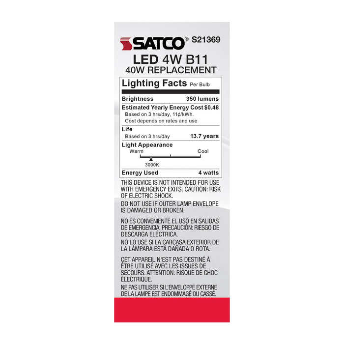 Satco S21369 Light Bulb, Clear