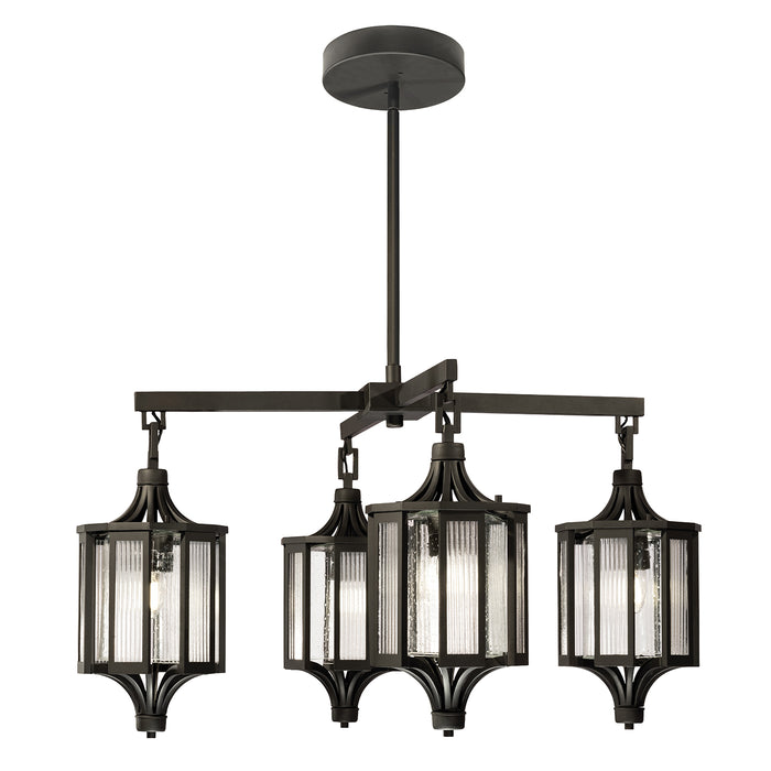 Fine Art 899182ST Four Light Outdoor Pendant, Black