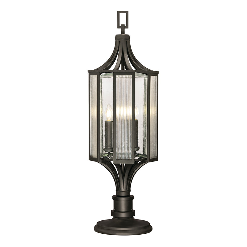 Fine Art 900080ST Three Light Outdoor Adjustable Pier/Post Mount, Black