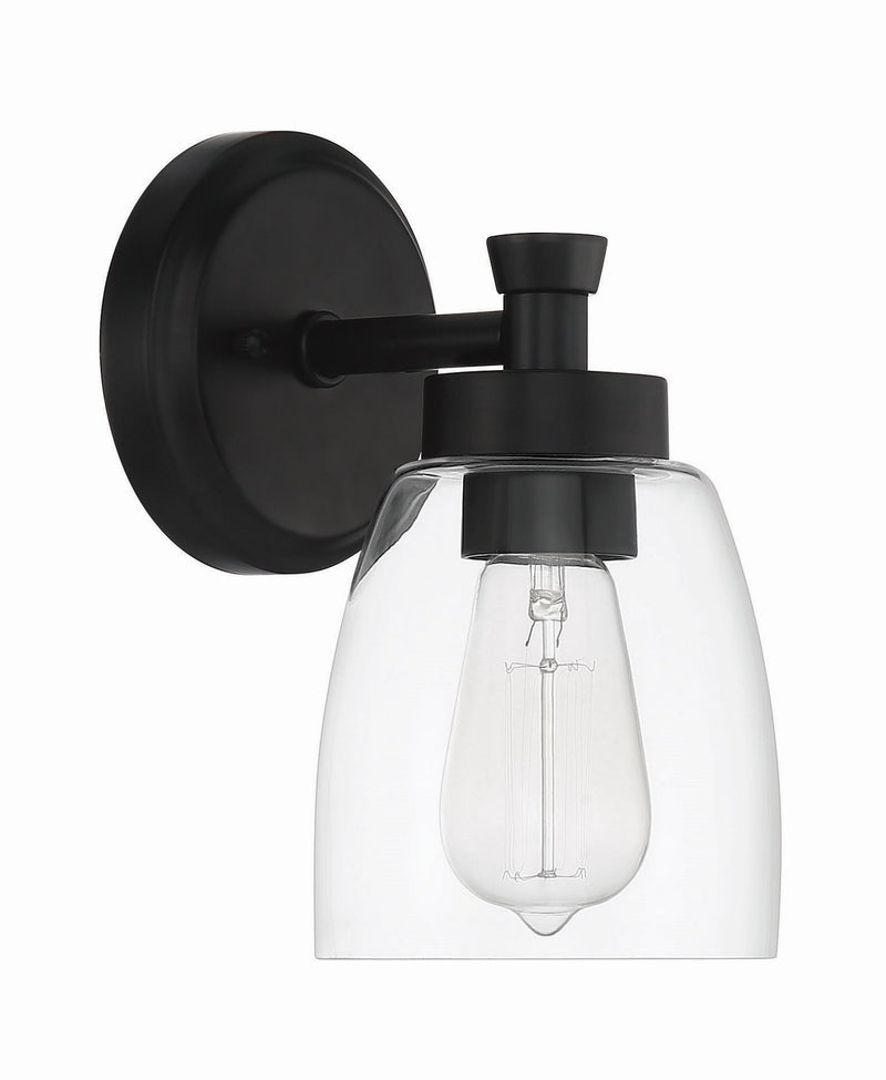 Craftmade 12705FB1 One Light Wall Sconce, Flat Black