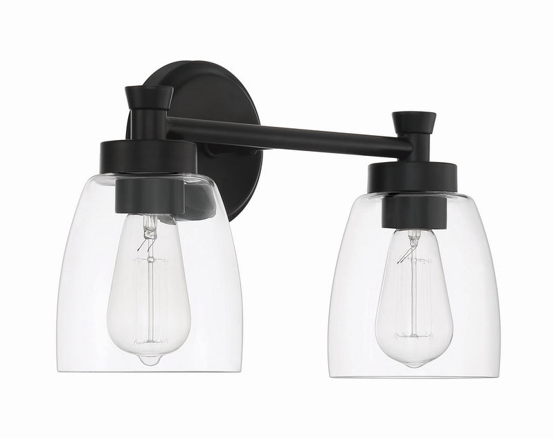 Craftmade 12716FB2 Two Light Vanity, Flat Black