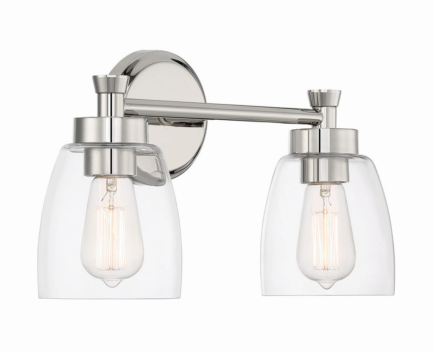 Craftmade 12716PLN2 Two Light Vanity, Polished Nickel