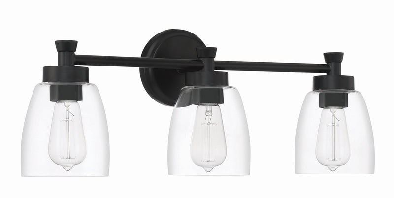Craftmade 12724FB3 Three Light Vanity, Flat Black