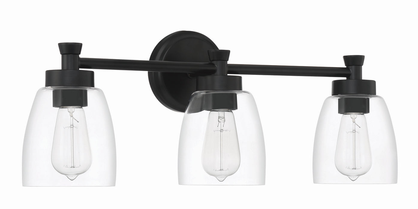 Craftmade 12724FB3 Three Light Vanity, Flat Black