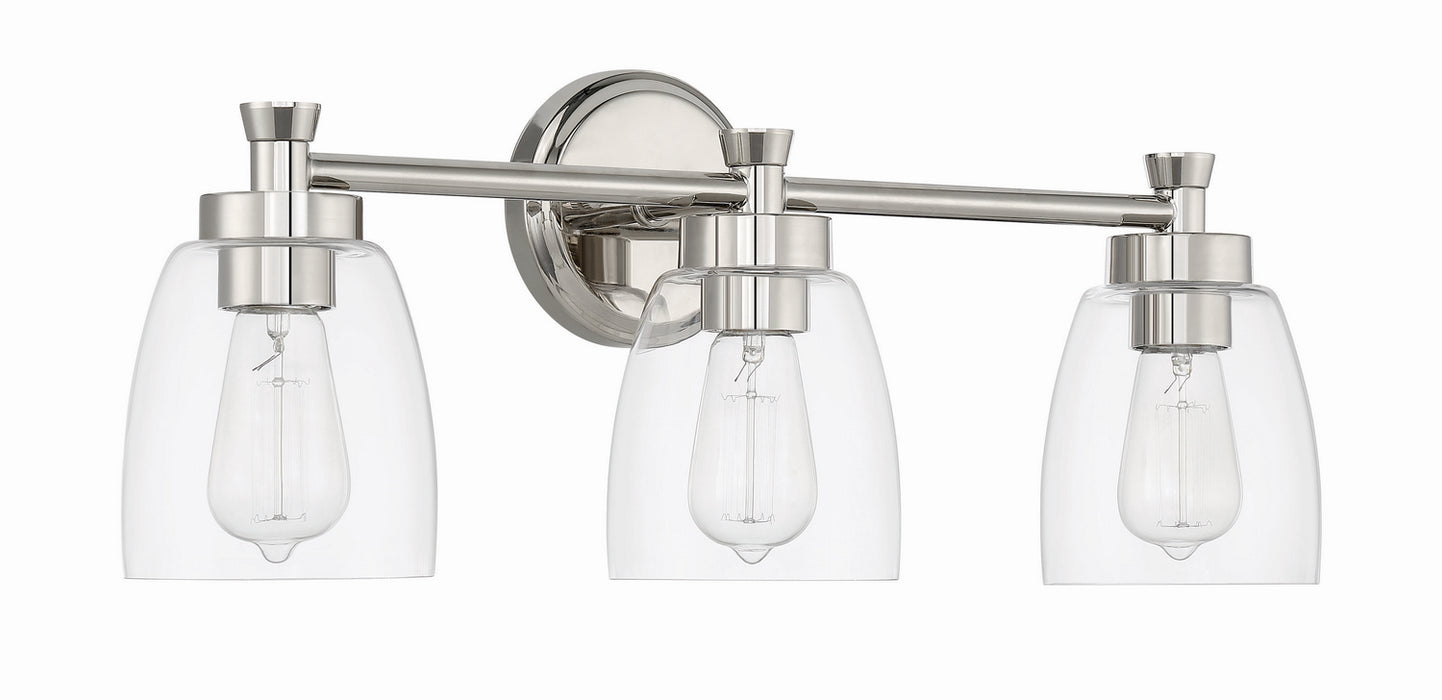 Craftmade 12724PLN3 Three Light Vanity, Polished Nickel