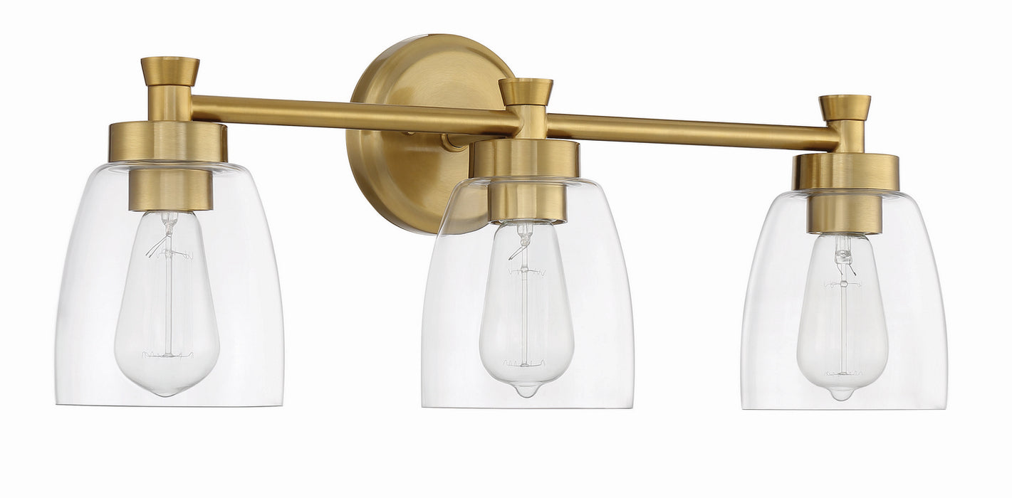 Craftmade 12724SB3 Three Light Vanity, Satin Brass