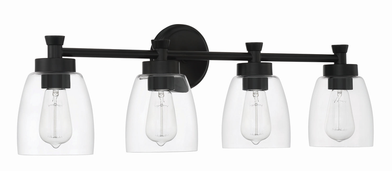 Craftmade 12730FB4 Four Light Vanity, Flat Black