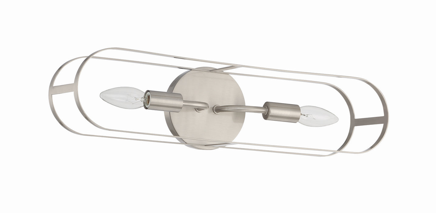 Craftmade 12820BNK2 Two Light Wall Sconce, Brushed Polished Nickel