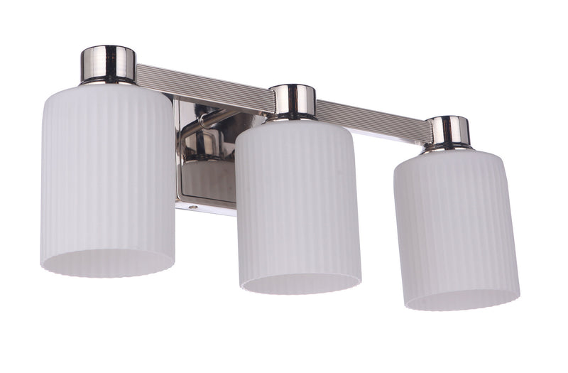 Craftmade 12920PLN3 Three Light Vanity, Polished Nickel
