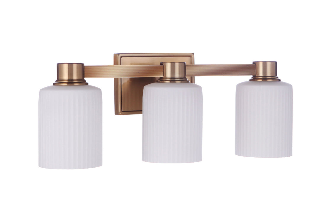 Craftmade 12920SB3 Three Light Vanity, Satin Brass