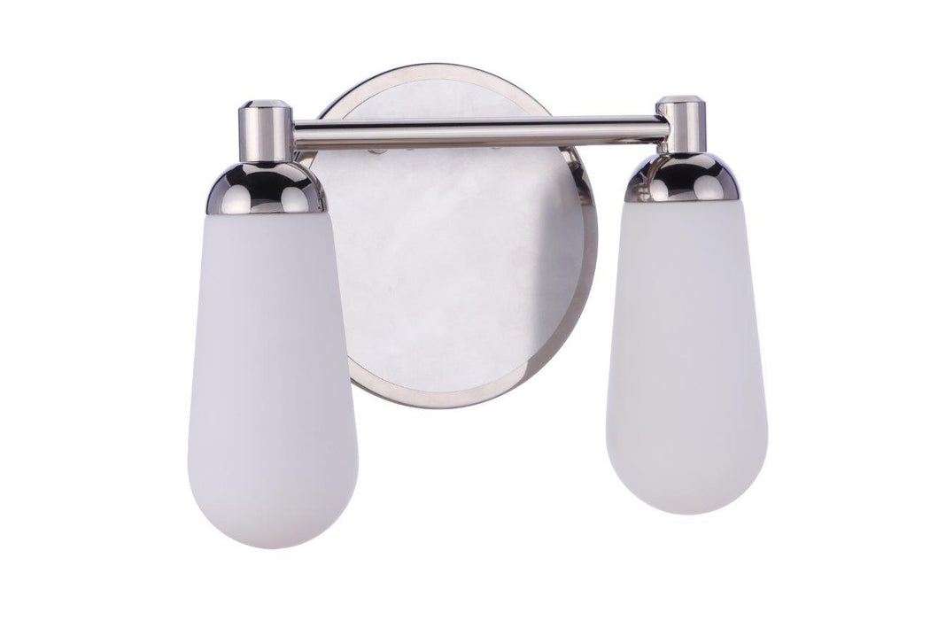 Craftmade 13112BNKPLN2 Two Light Vanity, Brushed Polished Nickel / Polished Nickel
