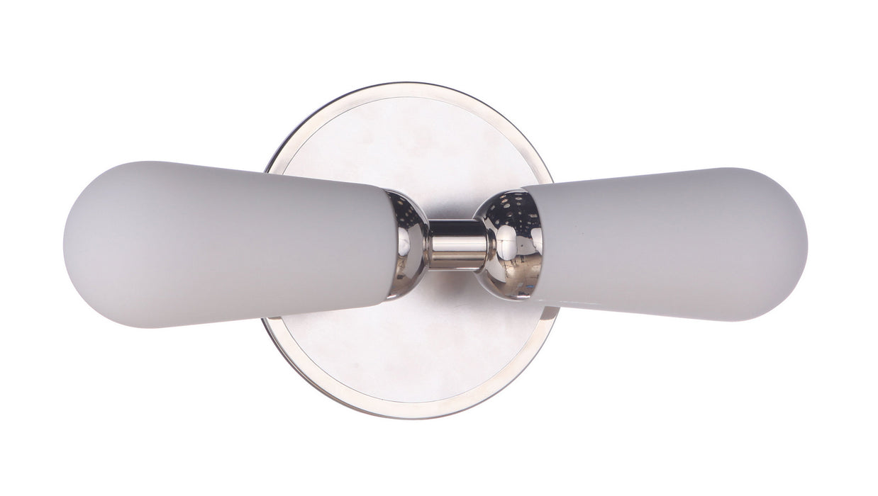 Craftmade 13116BNKPLN2 Two Light Vanity, Brushed Polished Nickel / Polished Nickel