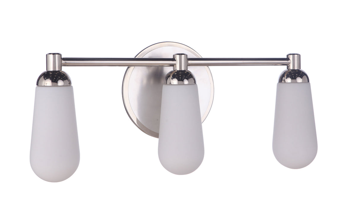 Craftmade 13122BNKPLN3 Three Light Vanity, Brushed Polished Nickel / Polished Nickel