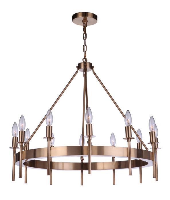 Craftmade 54312-SB 12 Light Chandelier, Satin Brass