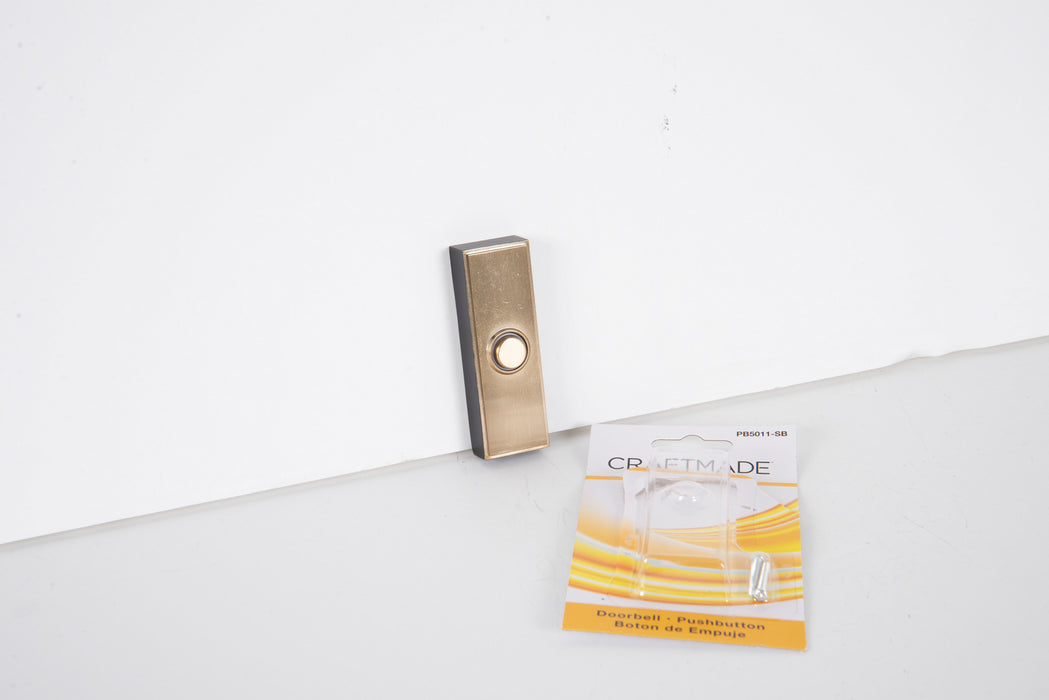 Craftmade PB5011-SB Surface Mount Push Button, Satin Brass