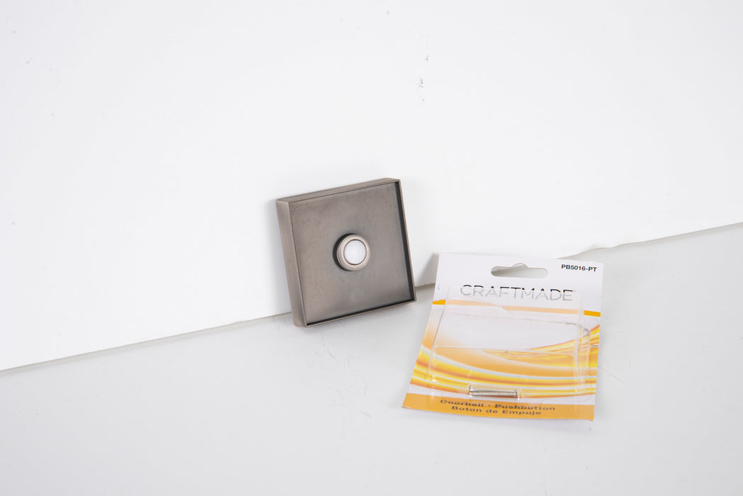 Craftmade PB5016-PT LED Lighted Push Button, Pewter