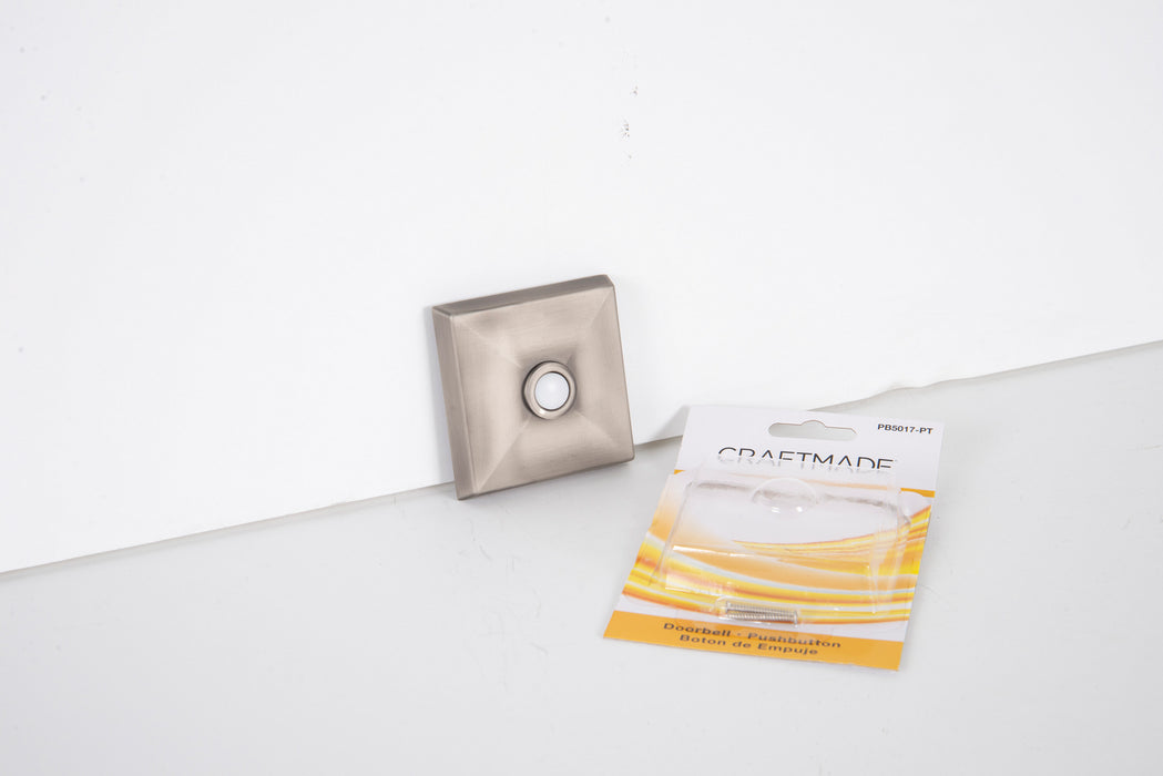 Craftmade PB5017-PT Recessed Mount Lighted Push Button, Pewter