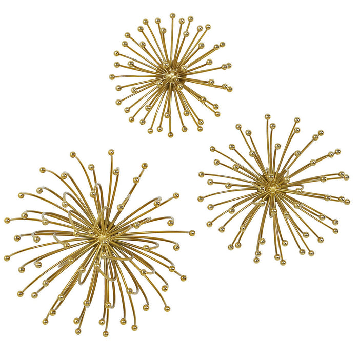 Uttermost 04337 Wall Decor, S/3, Plated Gold