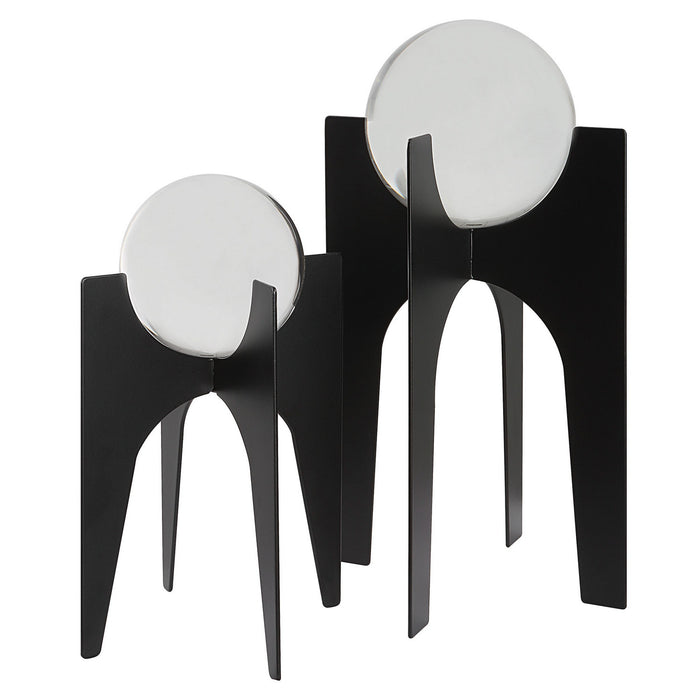 Uttermost 18053 Crystal Spheres, S/2, Brushed Black