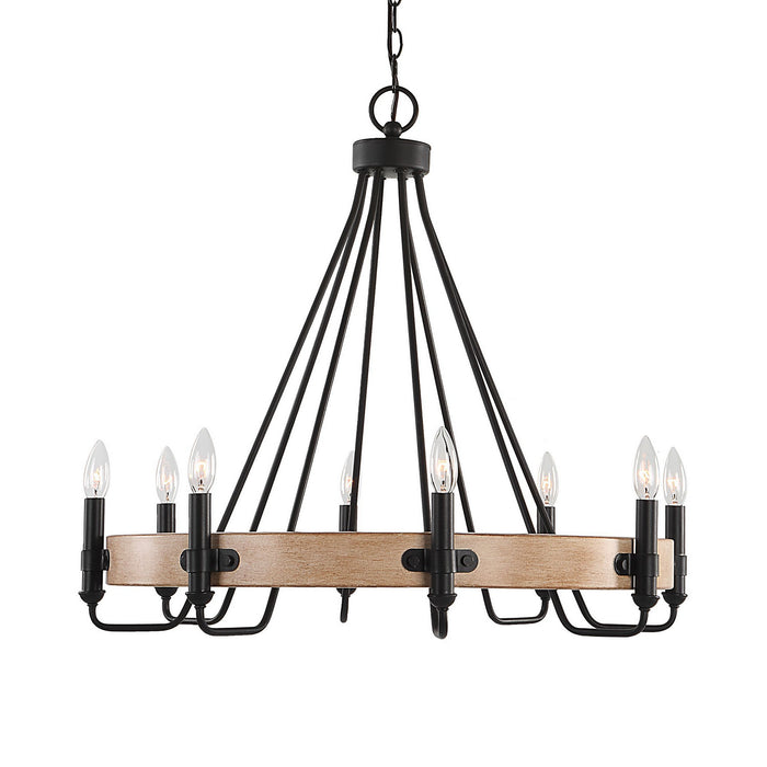 Uttermost 21356 Eight Light Chandelier, Sanded Black