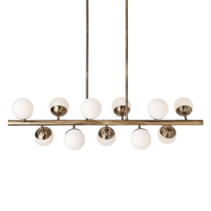 Uttermost 21358 11 Light Linear Chandelier, Antique Brass